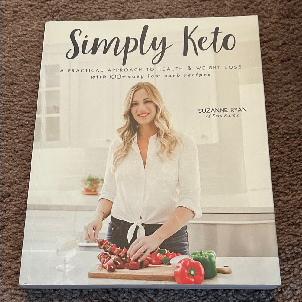 Simply Keto Cookbook by Suzanne Ryan - White Cover